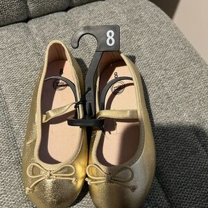 Gold Kids Ballet Flats